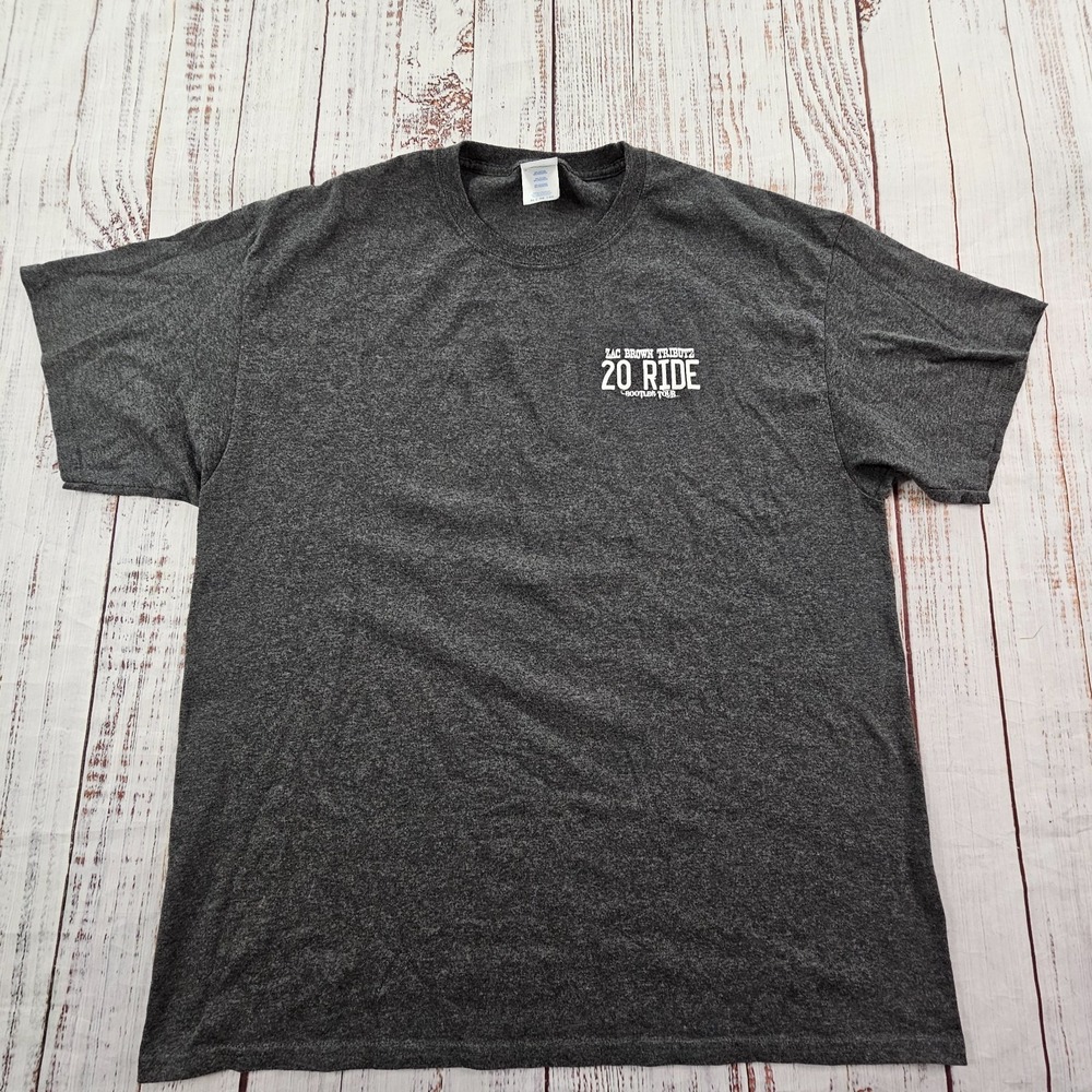 Zac Brown Tribute‎ 20 Ride Bootleg Tour Gray Short Sleeve T-Shirt Men's XL